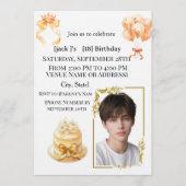 Modern Boy's 18th Birthday Photo Party Invitation 招待状 (正面)