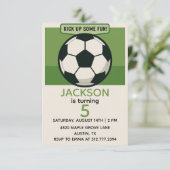 Modern Boys Soccer Birthday – Green Theme 招待状 (スタンド正面)