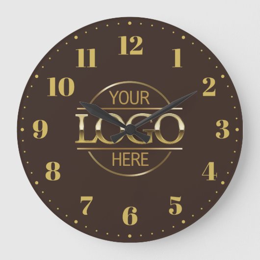 Modern Branded Company Business Logo Promotional ラージ壁時計 (正面)