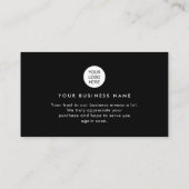 Modern Branded Sleek Black Thank You Business Card 名刺 (裏面)