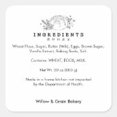 Modern Bread Logo Small Bakery Ingredient Product スクエアシール (正面)
