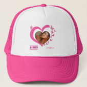 Modern Breast Cancer Awareness Warrior Photo Name  キャップ (正面)