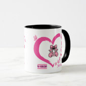 Modern Breast Cancer Warrior Customizable Name マグカップ (正面右)