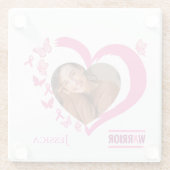 Modern Breast Cancer Warrior Photo Name  ガラスコースター (裏面)