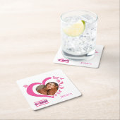 Modern Breast Cancer Warrior Photo Name  スクエアペーパーコースター (インサイチュ)