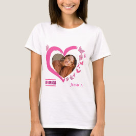 Modern Breast Cancer Warrior Photo Name  Tシャツ