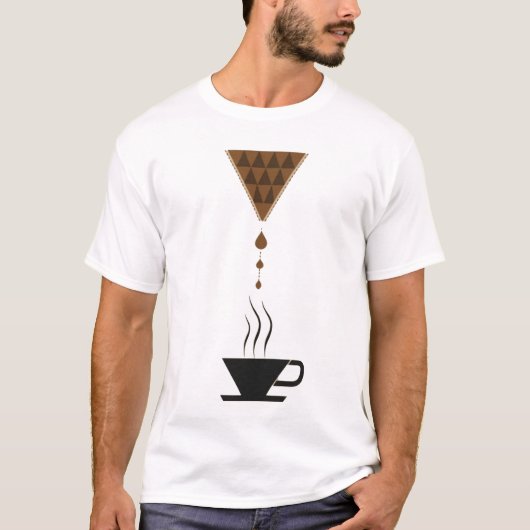 Modern Brew | Geometric Minimalist Pour Over Coffe Tシャツ (正面)