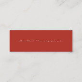 Modern Brick-Red Small Logo スキニー名刺 (裏面)