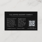 Modern Bricklayer Brick Masonry Company QR Code 名刺 (裏面)