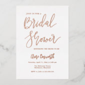 Modern Bridal Shower Script Elegant 箔招待状 (正面)