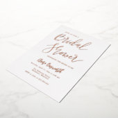 Modern Bridal Shower Script Elegant 箔招待状 (回転した状態)