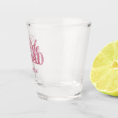 Modern bridal squad pink glitter letters ショットグラス (右)