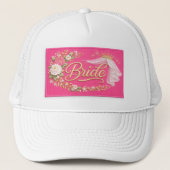 Modern Bride Embroidered Hat Patch - Hot Pink キャップ (正面)