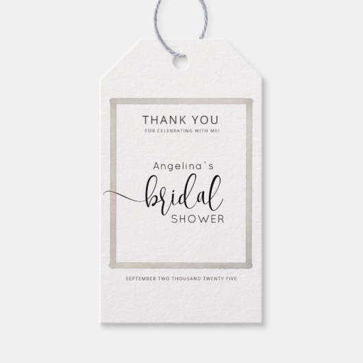 Modern Bride Shower Gift Tags ギフトタグ (正面)