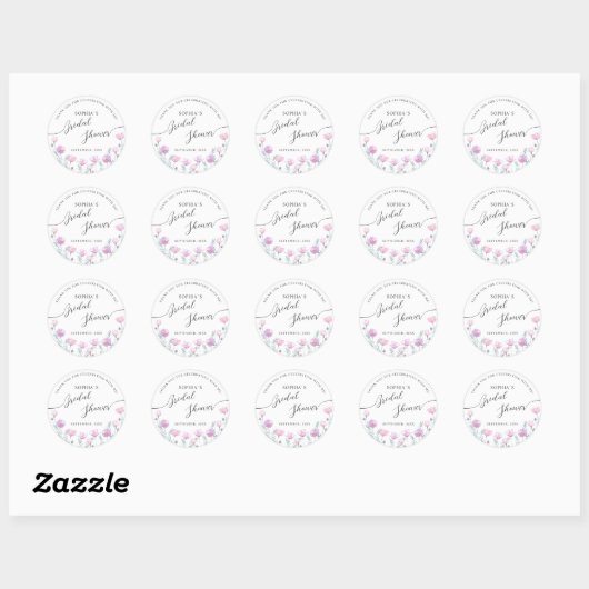 Modern Bride Shower Square Sticker ラウンドシール (シート)