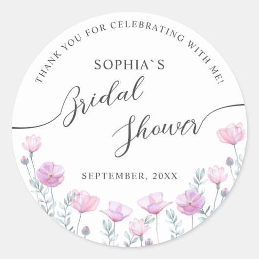 Modern Bride Shower Square Sticker ラウンドシール (正面)