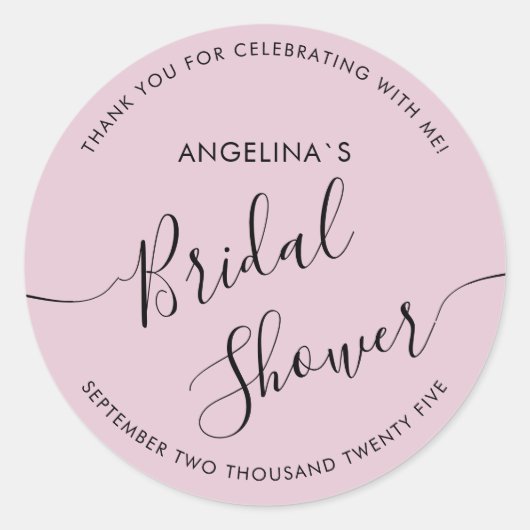 Modern Bride Shower Square Sticker  ラウンドシール (正面)