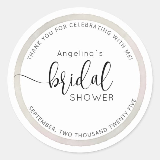 Modern Bride Shower Sticker  ラウンドシール (正面)