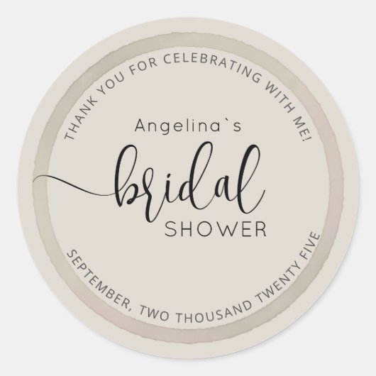 Modern Bride Shower Sticker  ラウンドシール (正面)