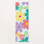 Modern Bright Cheerful Flower Pattern Monogrammed ヨガマット (正面)