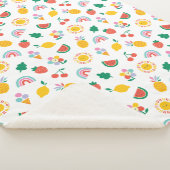 Modern Bright Colourful Smiling Suns and Rainbows  シェルパブランケット (3/4)