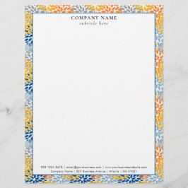 Modern Bright Floral Pattern Company Name Details レターヘッド