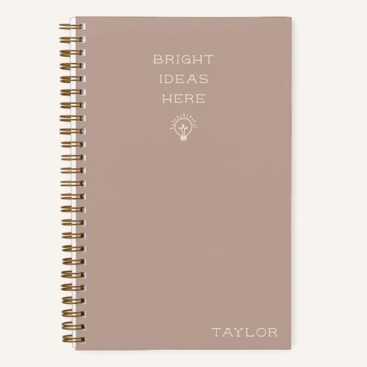 Modern Bright Ideas Personalized Name Blush Pink ノートブック (正面)