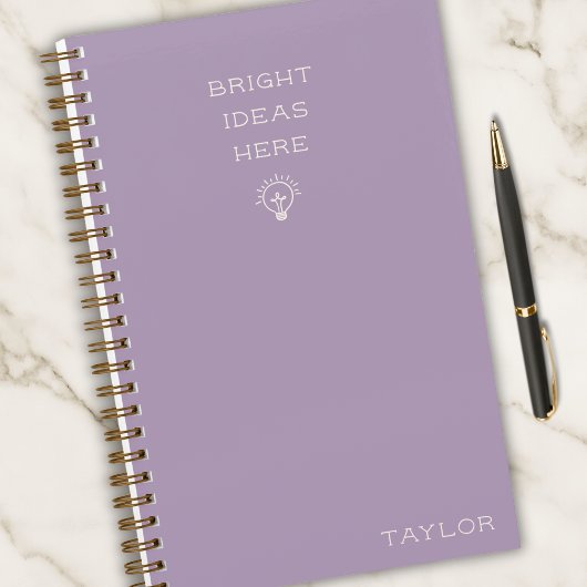 Modern Bright Ideas Personalized Name Lavender  ノートブック