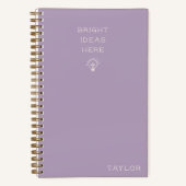 Modern Bright Ideas Personalized Name Lavender  ノートブック (正面)