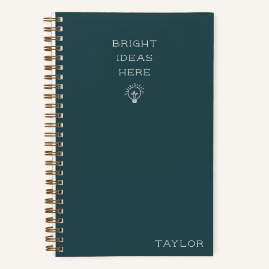 Modern Bright Ideas Personalized Name Stylish ノートブック (正面)