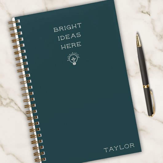 Modern Bright Ideas Personalized Name Stylish ノートブック
