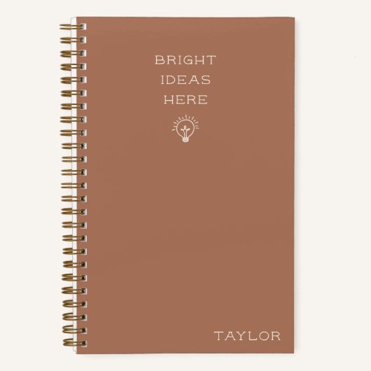 Modern Bright Ideas Personalized Name Terracotta ノートブック (正面)