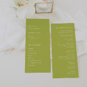 Modern Bright Lime Green Wedding Ceremony プログラム