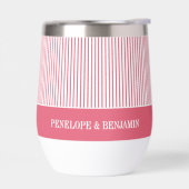 Modern Bright Pink Striped Wedding (左面)