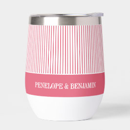 Modern Bright Pink Striped Wedding