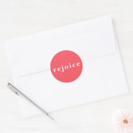 Modern Bright Red Rejoice Christmas Card Envelope ラウンドシール