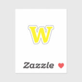 Modern bright yellow initial lettering  シール (シート)