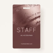 Modern Bronze Business Logo Staff ID バッジ (裏面)