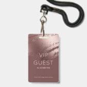 Modern Bronze Business Logo VIP Guest バッジ (正面（ネックストラップ付）)