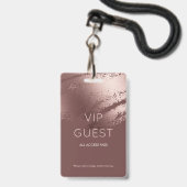 Modern Bronze Business Logo VIP Guest バッジ (裏面（ネックストラップ付）)
