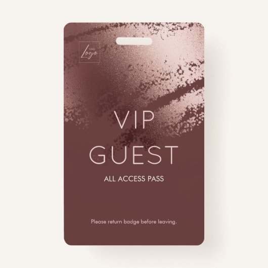 Modern Bronze Business Logo VIP Guest バッジ (正面)