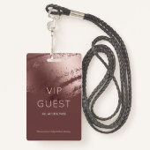 Modern Bronze Business Logo VIP Guest バッジ (裏面ランヤード)