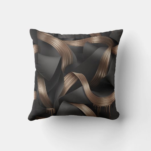 Modern Bronze Flow Luxury Masculine Accent クッション (裏面)