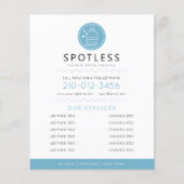 Modern Broom Logo Blue Cleaning Service チラシ (正面)