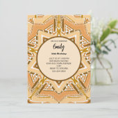 Modern Brown Abstract Geometric Pattern 招待状 (スタンド正面)