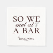 Modern Brown Cocktail Hour Wedding スタンダードカクテルナプキン (正面)