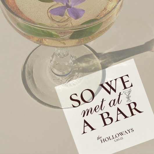 Modern Brown Cocktail Hour Wedding スタンダードカクテルナプキン