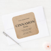Modern Brown Coffee Rustic Label スクエアシール (封筒)