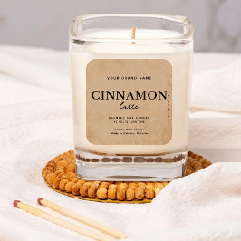 Modern Brown Coffee Rustic Label スクエアシール