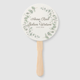 Modern Brown eucalyptus leaves Program Hand Fan ハンドファン